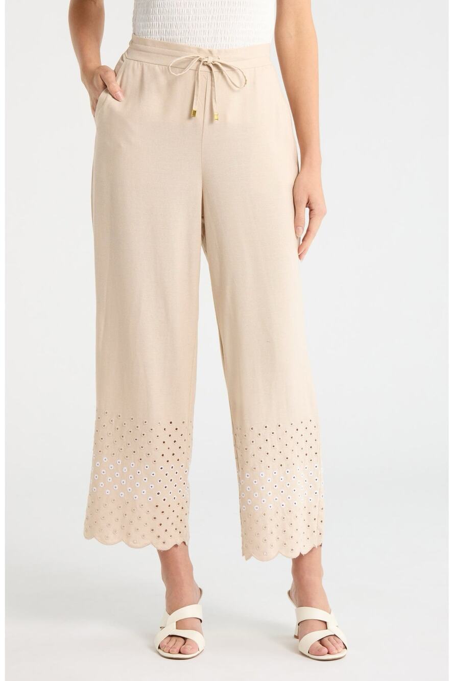 Ellen Tracy Eyelet Scallop Hem Pants NWT size XL